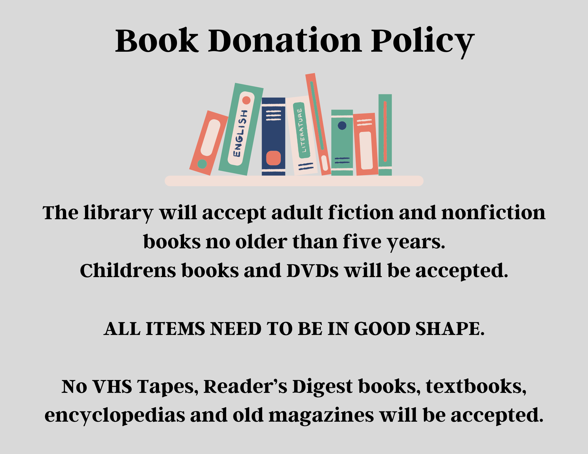 Book donation policy